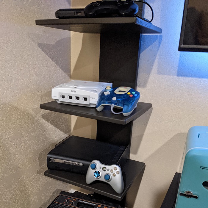 game console shelf